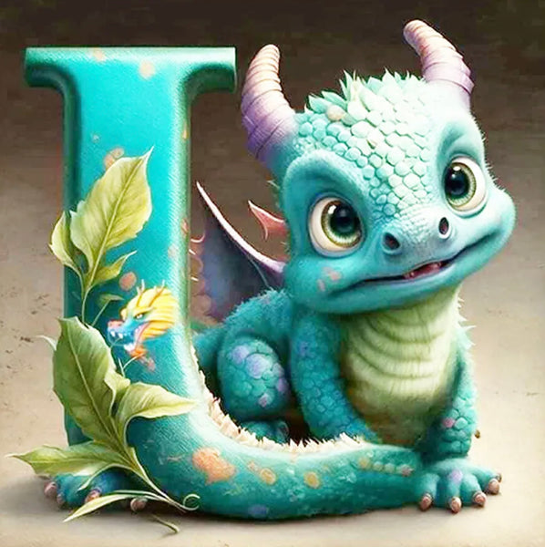 Dragon Alphabet letter L … - Full Coverage of Diamonds - Made to Order