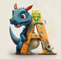 Dragon Alphabet letter A … - Full Coverage of Diamonds - Made to Order