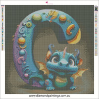 Dragon Alphabet letter C … - Full Coverage of Diamonds - Made to Order