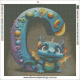 Dragon Alphabet letter C … - Full Coverage of Diamonds - Made to Order