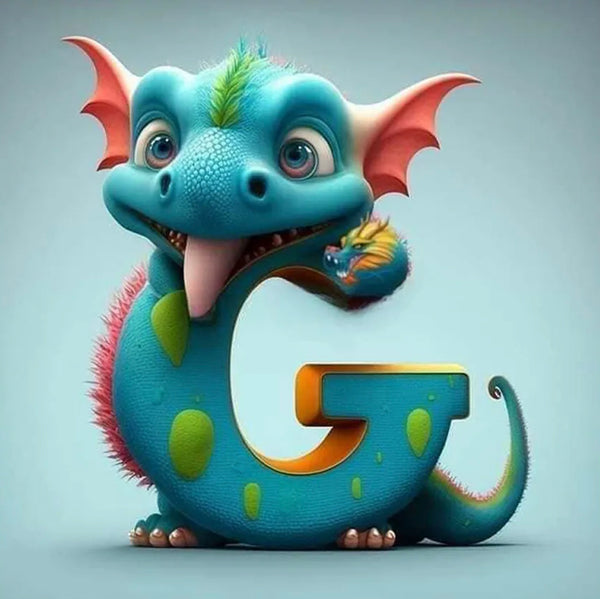 Dragon Alphabet letter G … - Full Coverage of Diamonds - Made to Order