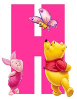 Alphabet Pooh Bear Letter H pink girl * Made to order … - Full Coverage of Diamonds