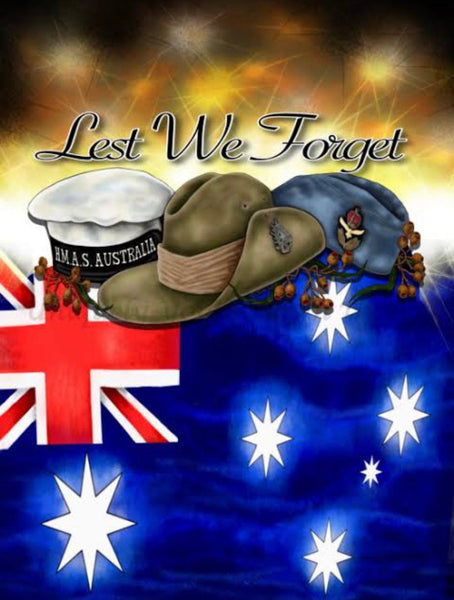 Anzac - lest we forget … Full Coverage of Diamonds - Made to Order - round or square - poured glue or Double sided Tape Adhesive - Australian Company