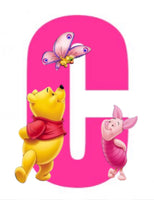 Alphabet Pooh Bear Letter C pink Girl * Made to order … - Full Coverage of Diamonds