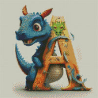 Dragon Alphabet letter A … - Full Coverage of Diamonds - Made to Order