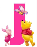 Alphabet Pooh Bear Letter J pink girl * Made to order … - Full Coverage of Diamonds