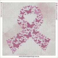Pink Breast Cancer Awareness Ribbon Butterflies … - Full Coverage of Diamonds - Made to Order