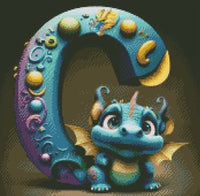Dragon Alphabet letter C … - Full Coverage of Diamonds - Made to Order