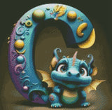 Dragon Alphabet letter C … - Full Coverage of Diamonds - Made to Order
