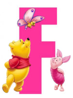 Alphabet Pooh Bear Letter F pink girl * Made to order … - Full Coverage of Diamonds