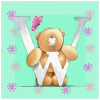 Bear Letter W * Pre Order (Made to order) … - Full Coverage of Diamonds