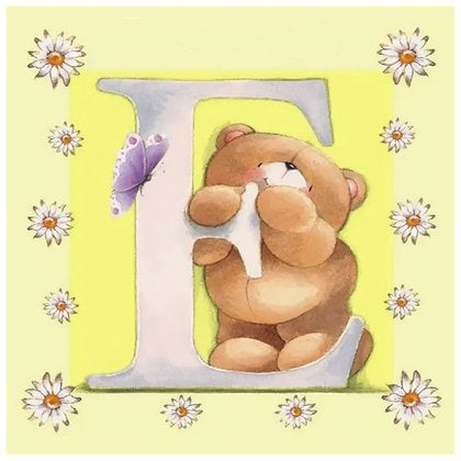 Bear Letter E * Pre Order (Made to order) … - Full Coverage of Diamonds