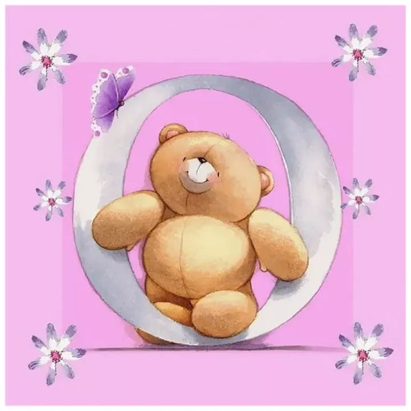 Bear Letter O * Pre Order (Made to order) … - Full Coverage of Diamonds