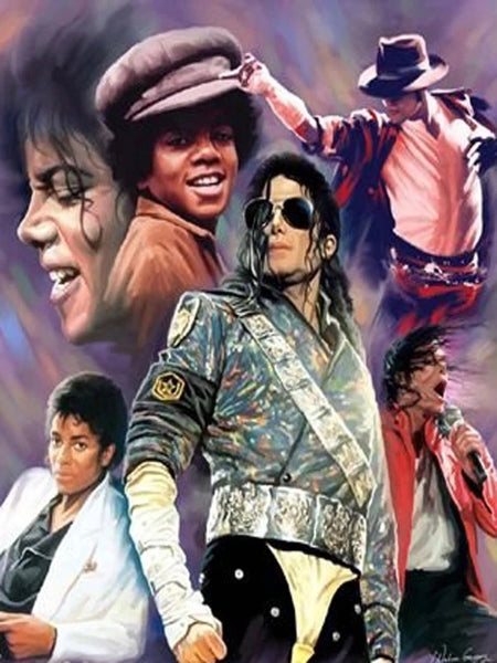 Micheal Jackson # 7 - Pre Order (made to order) - Full Drill  Round Diamonds- 60cm x 80cm