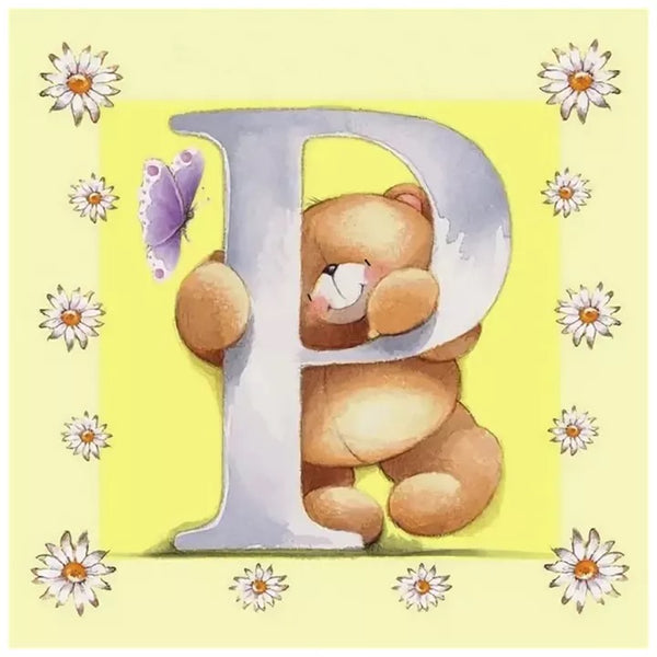 Bear Letter P * Pre Order (Made to order) … - Full Coverage of Diamonds