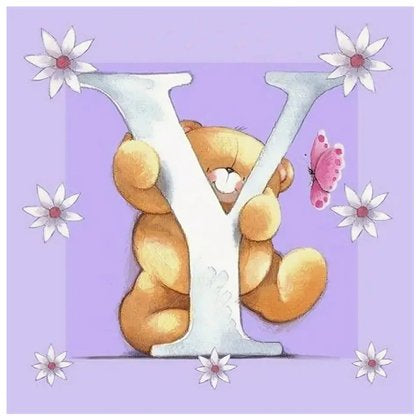 Bear Letter Y * Pre Order (Made to order) … - Full Coverage of Diamonds