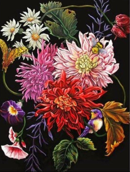 Flower diamond painting - * Made to order …Full Coverage Of Diamonds