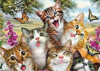 Crazy Cat Family  - * Made to order … Full Coverage Of Diamonds