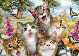 Crazy Cat Family  - * Made to order … Full Coverage Of Diamonds