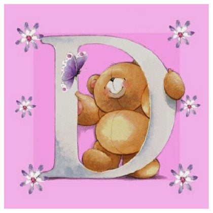 Bear Letter D * Pre Order (Made to order) … - Full Coverage of Diamonds