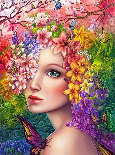 Flower lady diamond painting - * Made to order …Full Coverage Of Diamonds