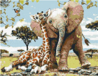 Elephant and Giraffe diamond painting - * Made to order … Full Coverage Of Diamonds