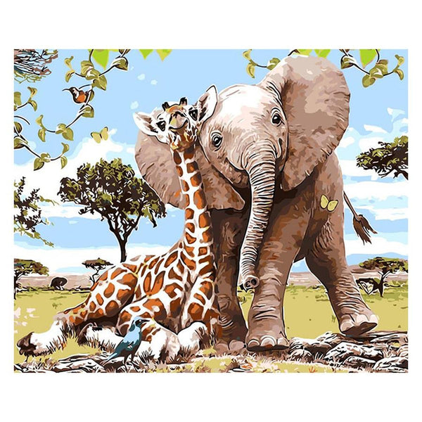 Elephant and Giraffe diamond painting - * Made to order … Full Coverage Of Diamonds