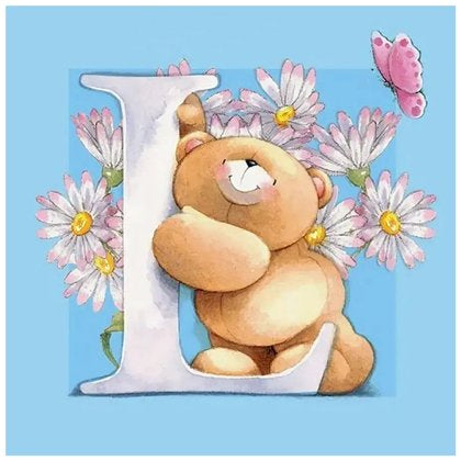 Bear Letter L * Pre Order (Made to order) … - Full Coverage of Diamonds