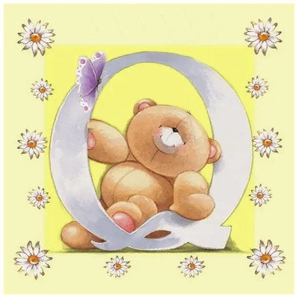 Bear Letter Q * Pre Order (Made to order) … - Full Coverage of Diamonds