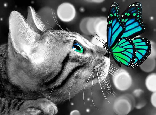 Butterfly cat diamond painting - * Made to order …Full Coverage Of Diamonds