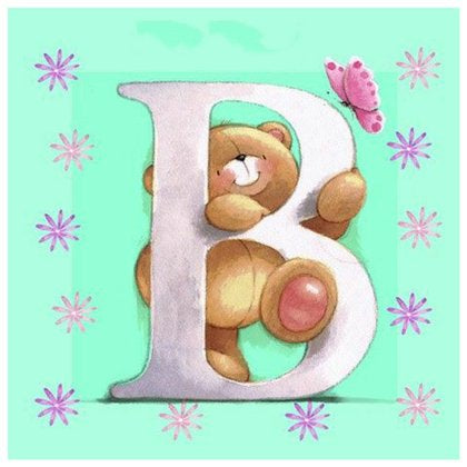Bear Letter B * Pre Order (Made to order) … - Full Coverage of Diamonds