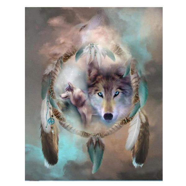 Wolf Dream Catcher  - * Pre Order (Made to order) … Full Coverage Of Diamonds