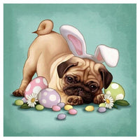 Easter Dog - Pug * Pre Order (Made to order) … - Full Coverage of Diamonds